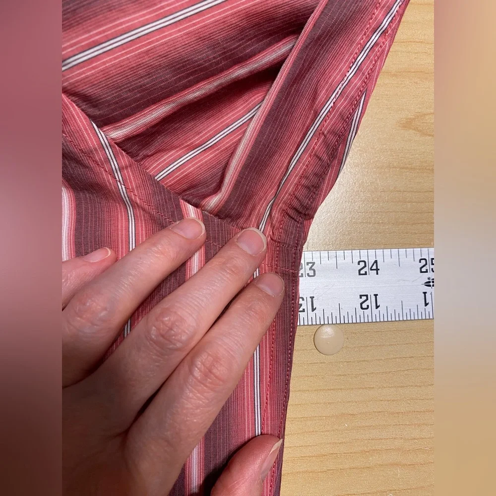 Y2K Banana Republic Striped Dress Shirt Vintage Red Men’s Medium